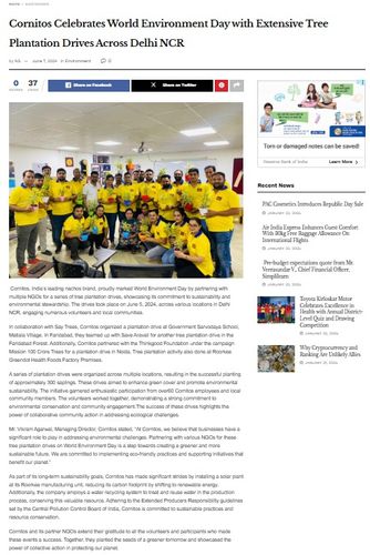 Cornitos Celebrates World Environment Day with Extensive Tree Plantation Drives Across Delhi NCR