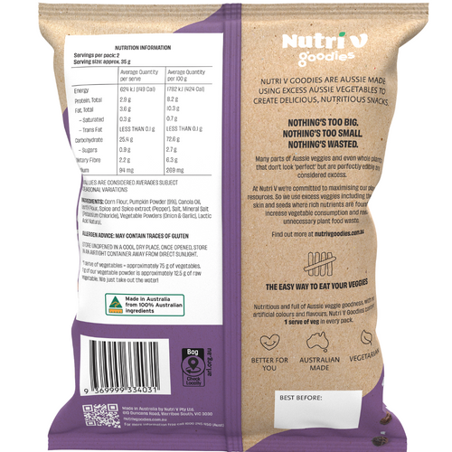 Nutri V Goodies Crunchy Pumpkin Puffs: Salt & Pepper 70g