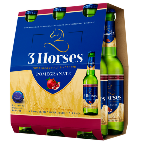 3 Horses Pomegranate Bottle 330ml