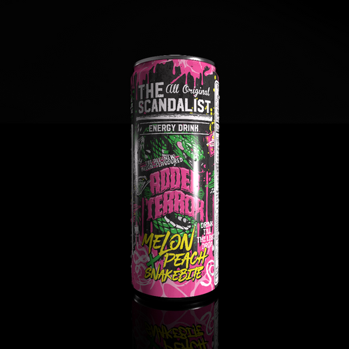 The Scandalist Energy Drink Adder Terror with Melon and Peach flavor