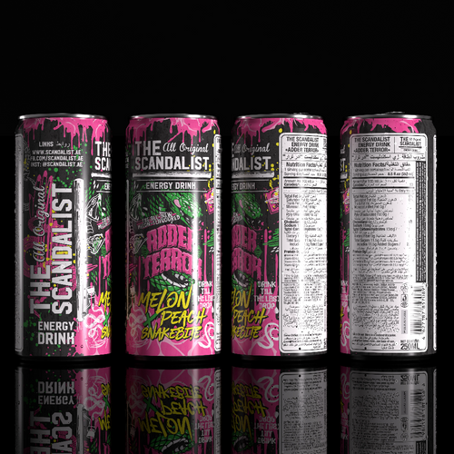 The Scandalist Energy Drink Adder Terror with Melon and Peach flavor