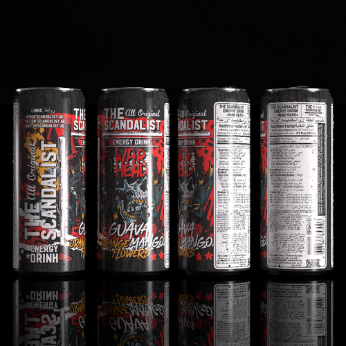 The Scandalist Energy Drink War Head with Guava, Mango and Orange flowers flavor