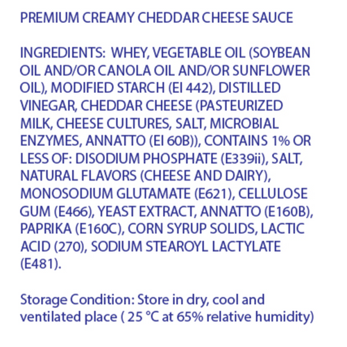 Premium Creamy Cheddar Cheese Sauce