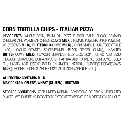 Corn Tortilla Chips - Italian Pizza