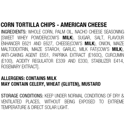 Corn Tortilla Chips - American Cheese