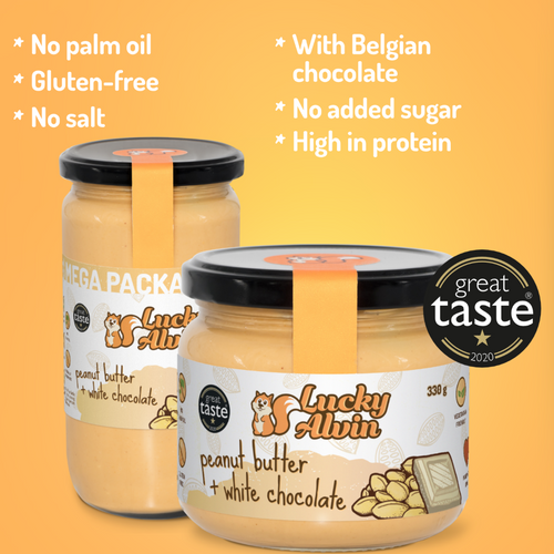 peanut butter + white belgium chocolate