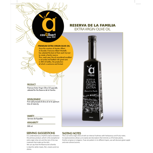 RESERVA DE LA FAMILIA CASALBERT EXTRA VIRGIN OLIVE OIL