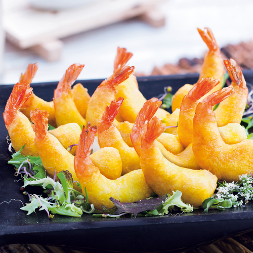 Coated prawns