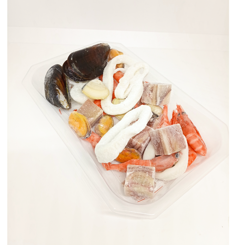 Frozen seafood paella mix