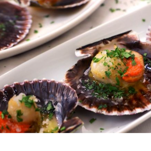 Half shell scallops