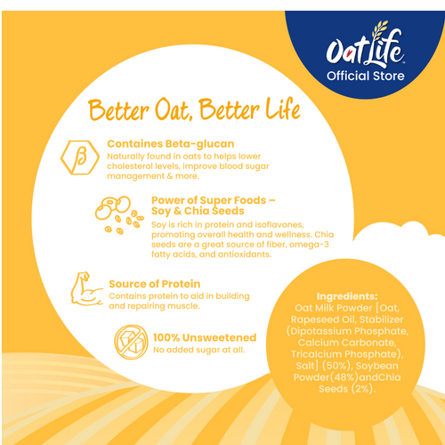 OatLife Oat Milk Soy with Chia Seeds