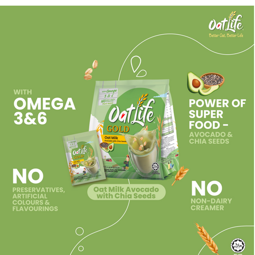 OatLife Oat Milk Avocado with Chia Seeds