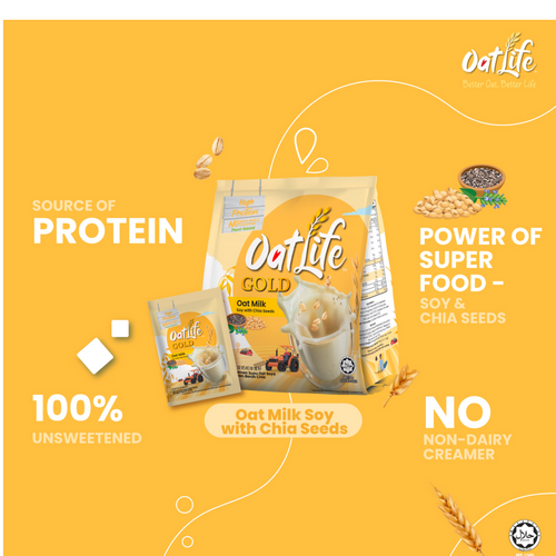 OatLife Oat Milk Soy with Chia Seeds