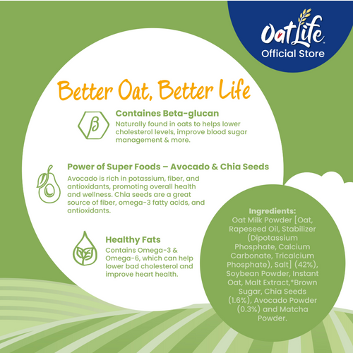 OatLife Oat Milk Avocado with Chia Seeds