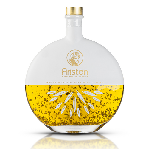 Ariston Premium Extra Virgin Olive Oil Infused with Gold Flakes