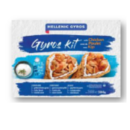 Pre-cooked frozen gyros meal kit