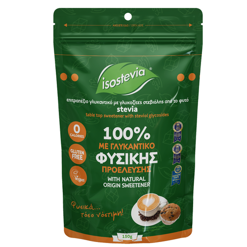 ISOSTEVIA STEVIA SWEETENER DOYPACK 150GR