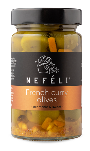 Discover the Bold Fusion of Flavors with Nefeli French Curry Olives at Gulfood 2025!