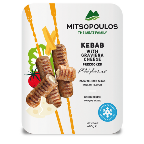 Kebab with Graviera cheese Precooked
