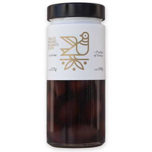 TSAGLIS Organic Kalamata Olives Premium Package 155gr Glass Jar