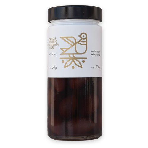 TSAGLIS Organic Kalamata Olives Premium Package 155gr Glass Jar