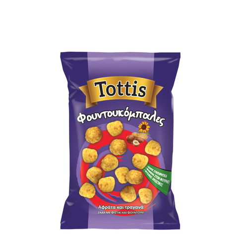 TOTTIS CHIPS IN FLAVORS , SNACKS WITH CHEESE FLAVOUR & HAZELNUT BALLS