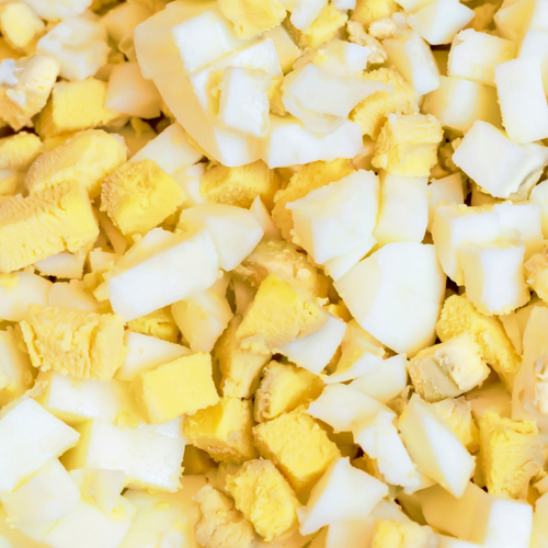 Boiled Chopped Eggs in Vacuum