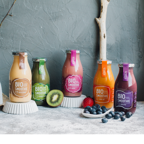 Organic blueberry strawberry smoothie 