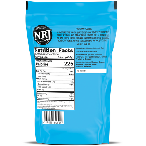Macadamia kernels roasted and salted