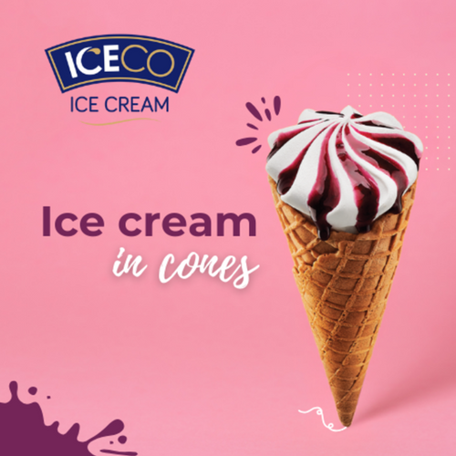 Ice cream in waffle cones