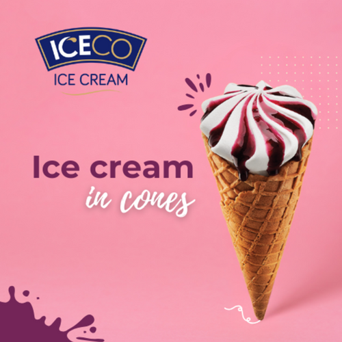 Ice cream in waffle cones