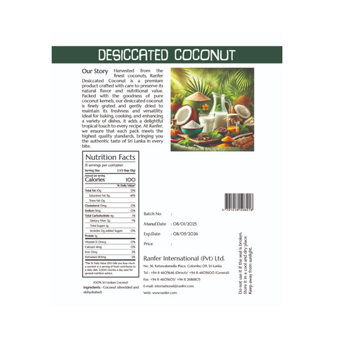 Desiccated coconuts