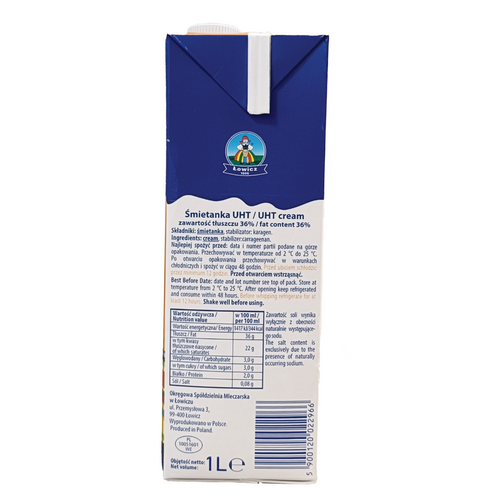 Cream lowicka UHT 36% 1L