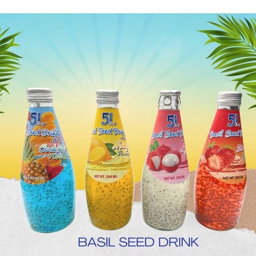 Coconut milk drink, Basil seed drink, Falooda drink