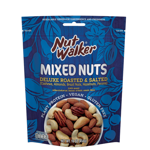 Nut walker, Deluxe roasted & salted mixed nuts