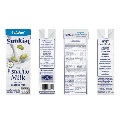 Sunkist brand, pistachio milk original flavor