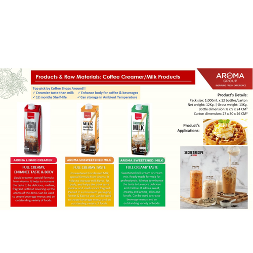 Coffee Creamer | Liquid Creamer | Unsweetened Milk | Sweetened Milk