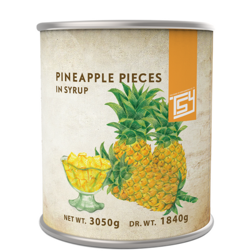Canned pineapple pieces in light syrup