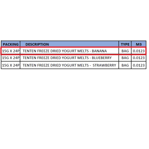 TENTEN FREEZE-DRIED YOGURT MELTS - BANANA