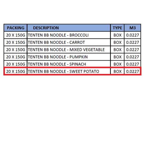 TENTEN BB NOODLE - SWEET POTATO