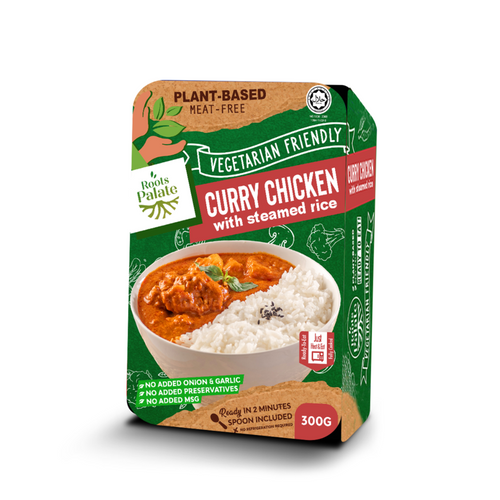Vegetarian Curry Chicken With Steamed Rice