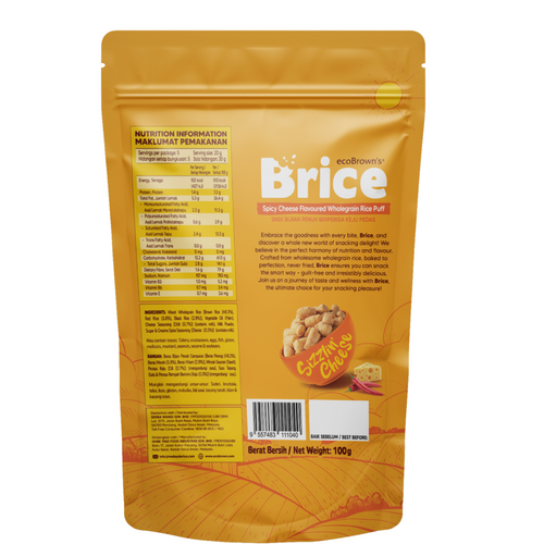 ecoBrown's BRICE Spicy Cheese Wholegrain Snacks
