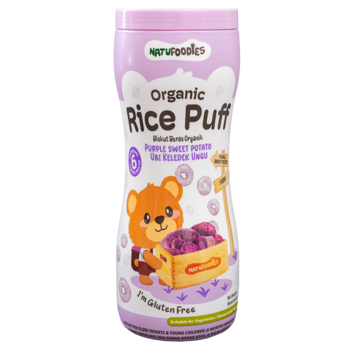 Natufoodies Organic Rice Puff - Dragon Fruit / Avocado / Purple Sweet Potato 42g