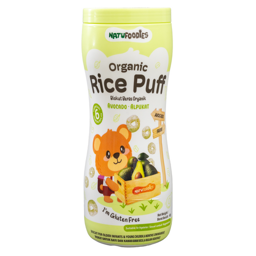 Natufoodies Organic Rice Puff - Dragon Fruit / Avocado / Purple Sweet Potato 42g