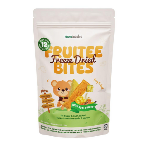 Natufoodies Freeze Dried Fruitee Bites - Apple Banana Strawberry / Mango Banana Papaya 15g