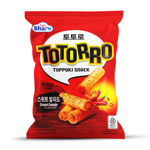 Totorro Snack Sweet Balado Flavor / Seaweed Flavor 60g
