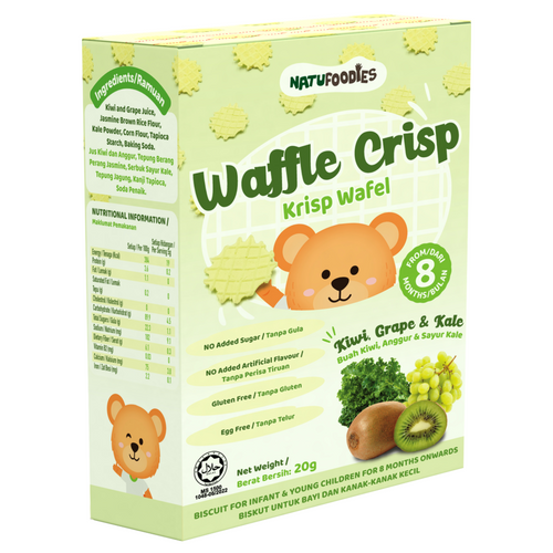 Natufoodies Waffle Crisp - Tomato & Mixed Berry / Kiwi, Grape & Kale 20g
