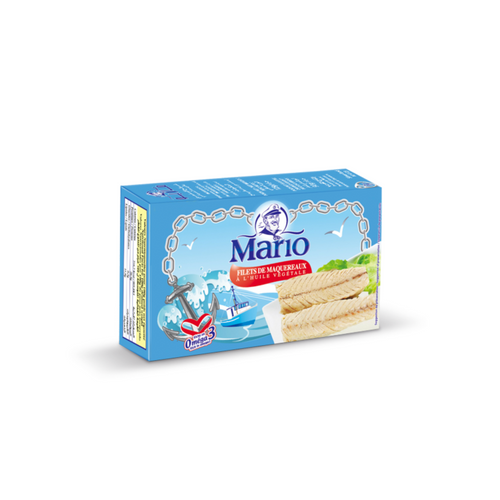 Mario brand Canned mackerel fillet in vegetable oil 125g