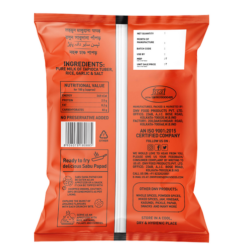DNV GARLIC SABUDANA PAPAD