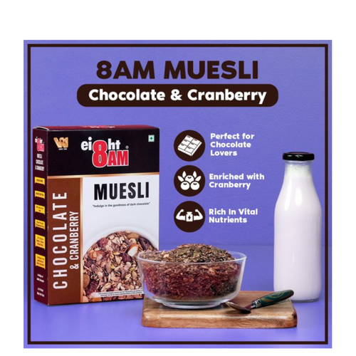 8AM Muesli Chocolate & Cranberry, 425g